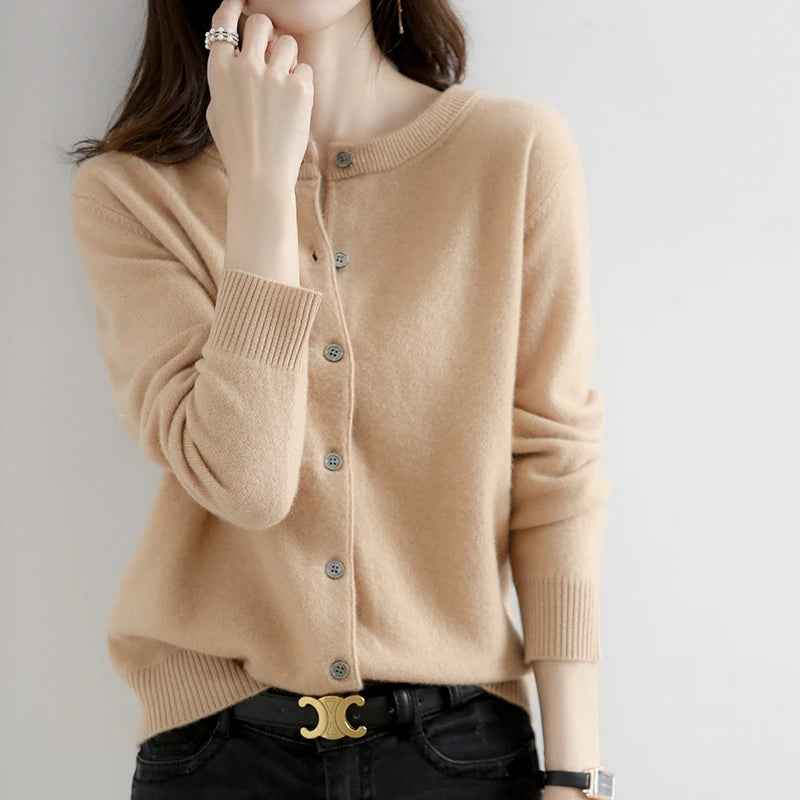 High-End Andy Velvet Cardigan - Loose Knit Style