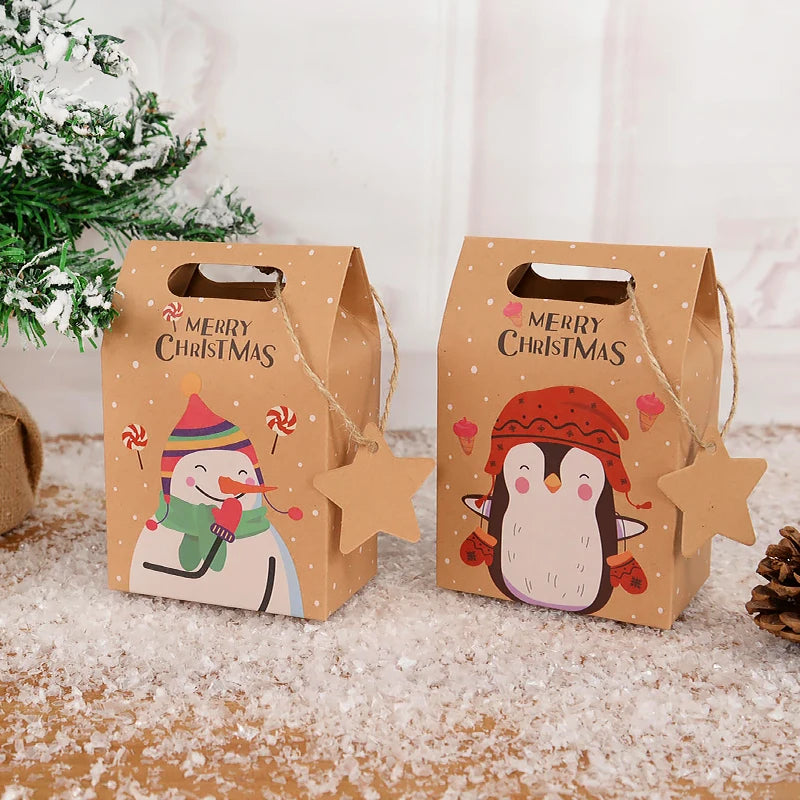 6 Stück Frohe Weihnachten Süßigkeiten-Geschenkboxen für festliche Dekoration