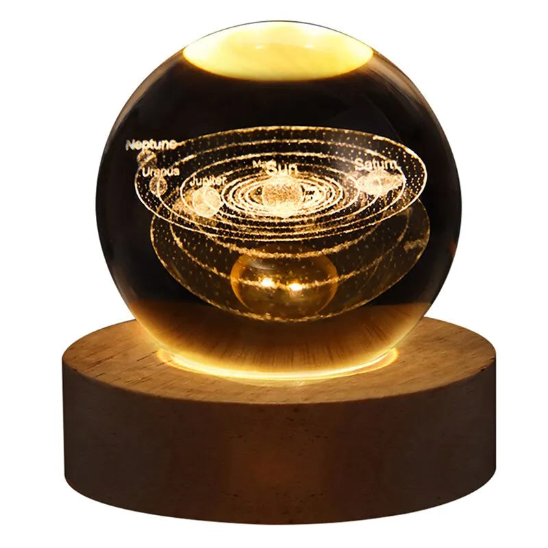 Veilleuse 3D boule de cristal galaxie LED USB