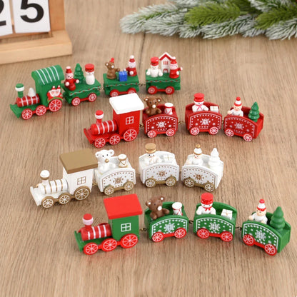 Wooden Christmas Train Tree Ornament