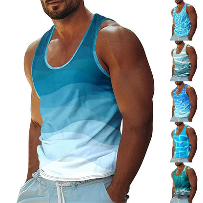 Sea Beach Casual Fashion Men's Tank Top for Summer