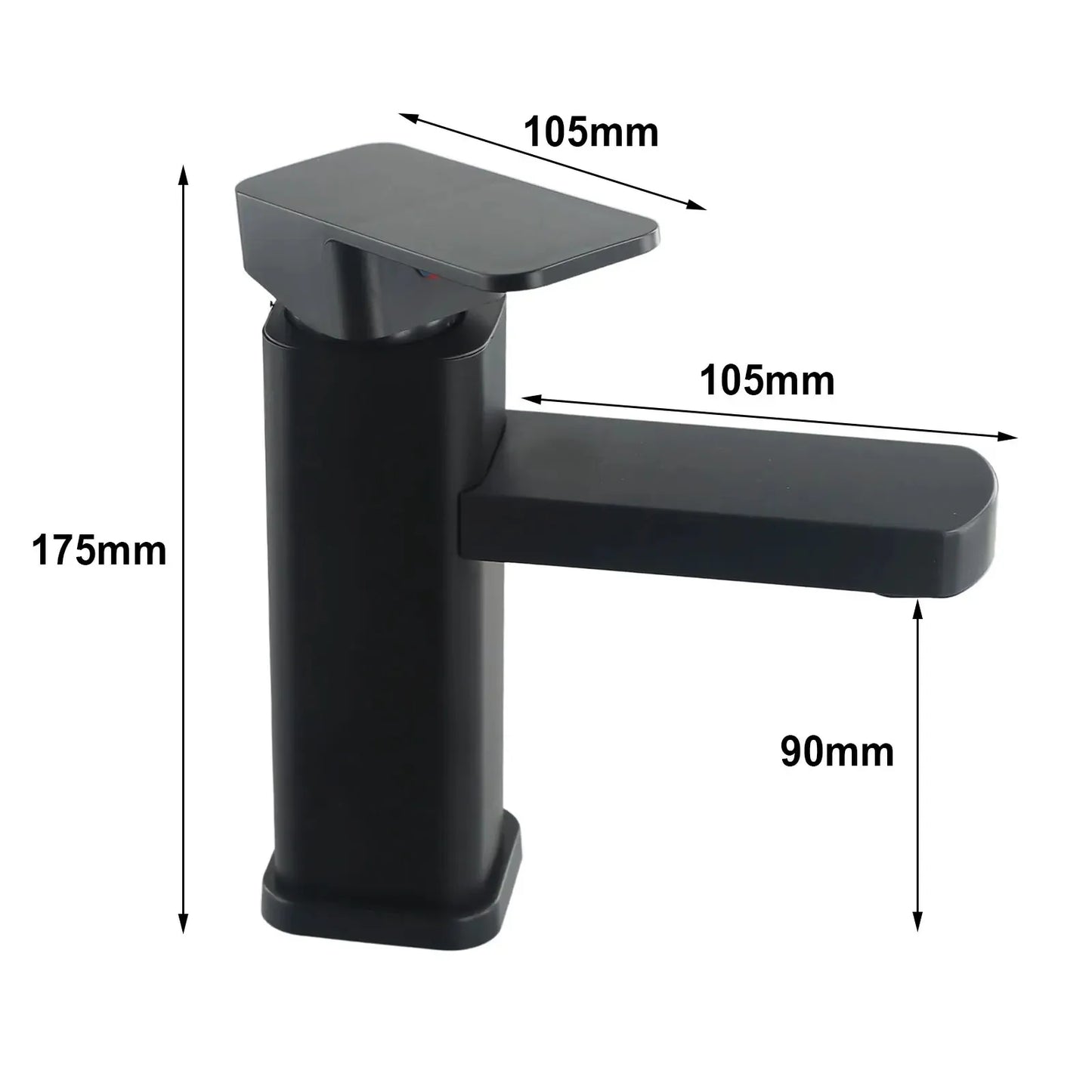 Black Square Mixer Tap for Modern Bathroom