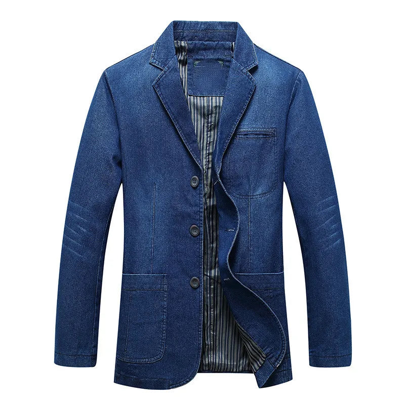 Slim Fit Jeansblazer - Vintage Blaue Jacke