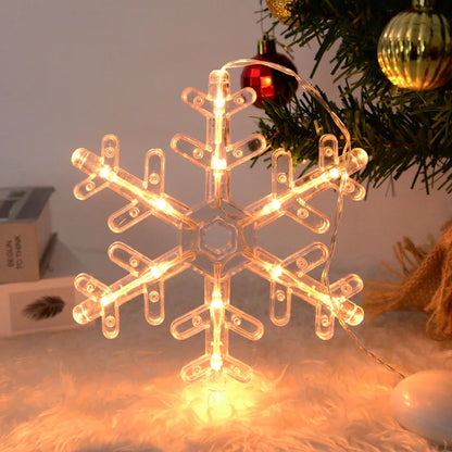 LED Snowflake Santa Deer Window Ornament