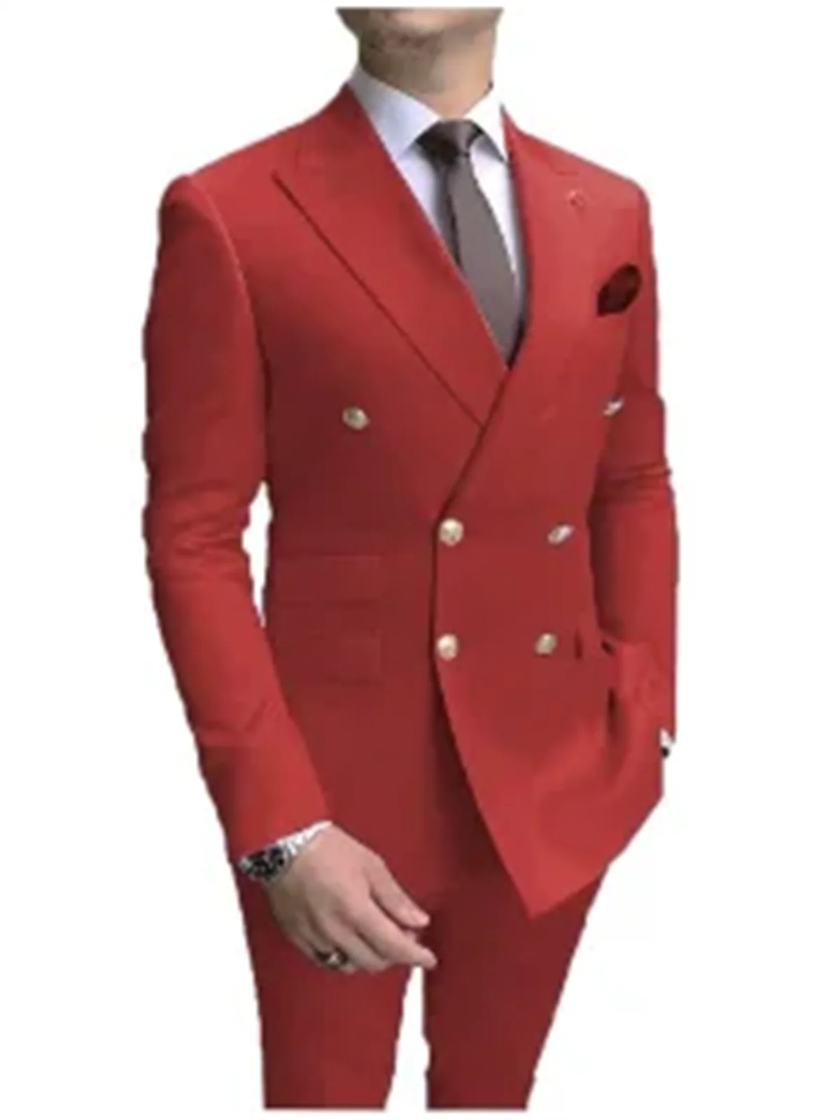 Lässiges, zweireihiges Anzugset in Himmelblau