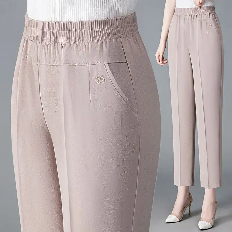 Vintage Loose Straight Cropped Trousers for Women