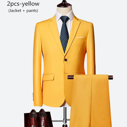 Luxury Men's 3-Piece Slim Fit Wedding Suit