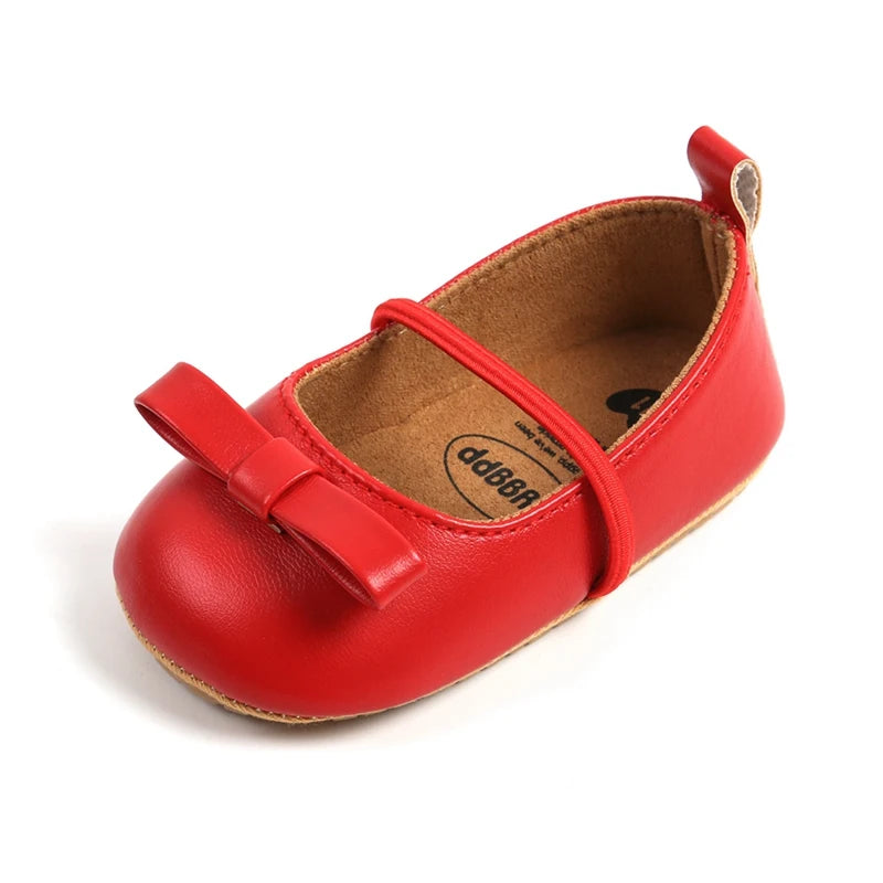 Flache Baby-Prinzessin-Schuhe mit Schleife