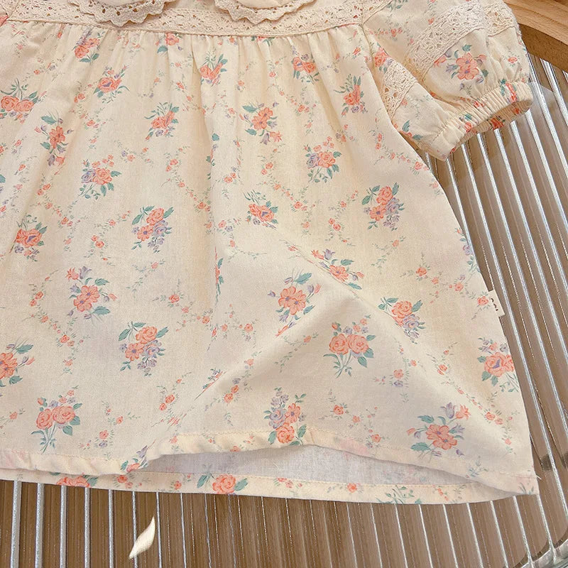 Ensemble de vêtements pour bébé fille – Robe d'été à manches courtes pour enfants