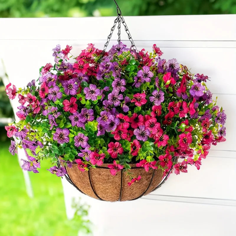 Artificial Hanging Flowers in Basket for Home & Garden