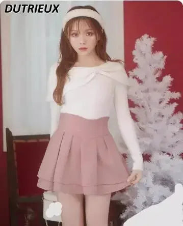 Ruffled Plaid Pleated High Waist Mini Skirt