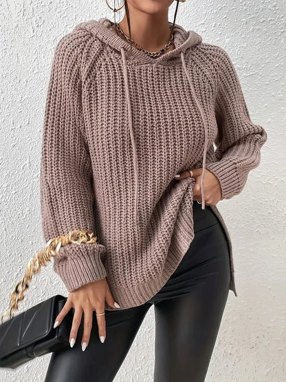 Raglan Sleeve Hooded Sweater Women