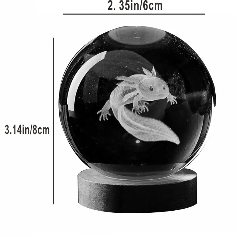 Veilleuse boule de cristal Axolotl modèle 3D