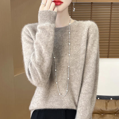 Women's Winter Warm Crew Neck Wool Sweater