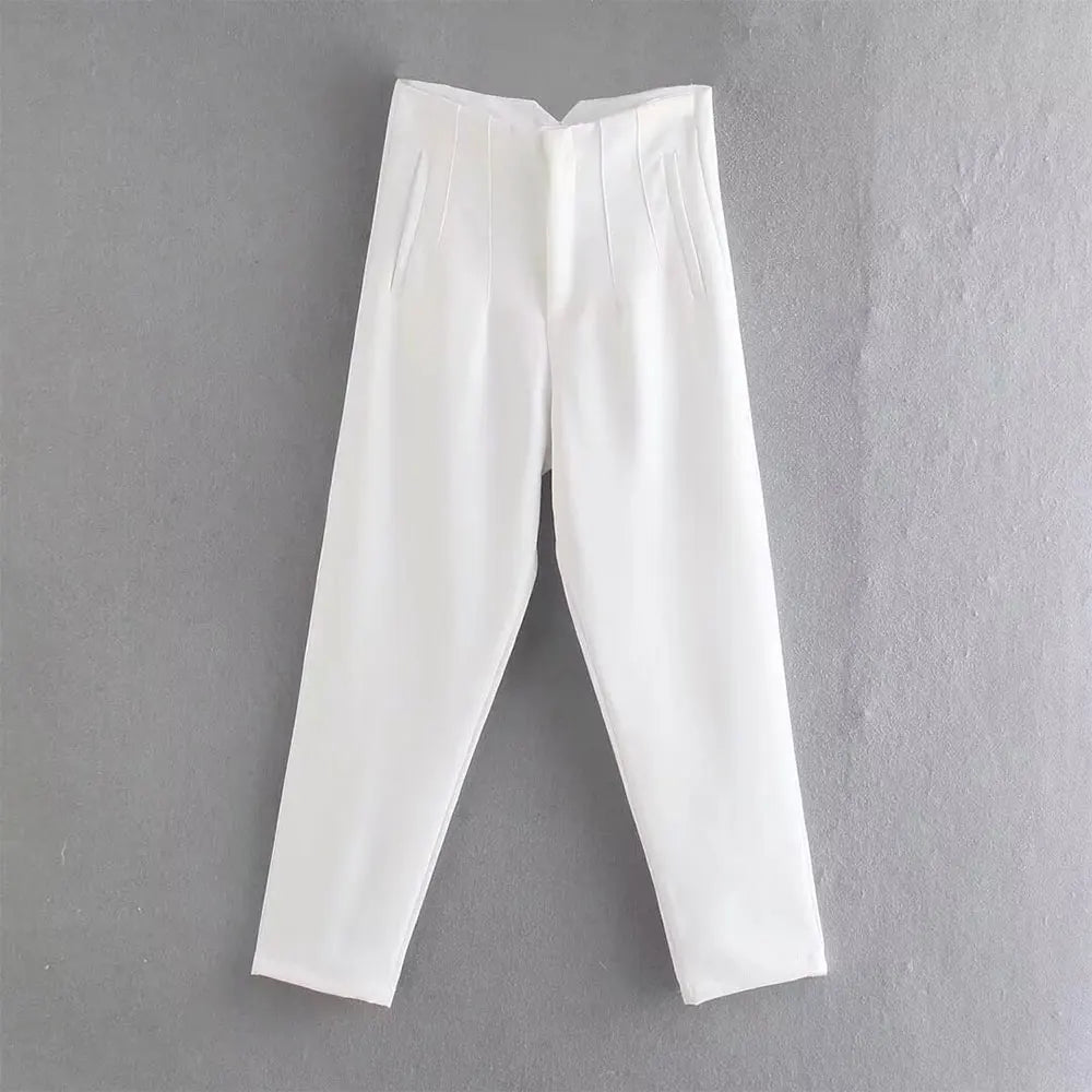 Chic High Waist Trousers for Work