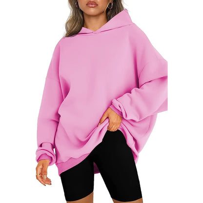 Oversized Kapuzensweatshirt Fleecepullover Damen