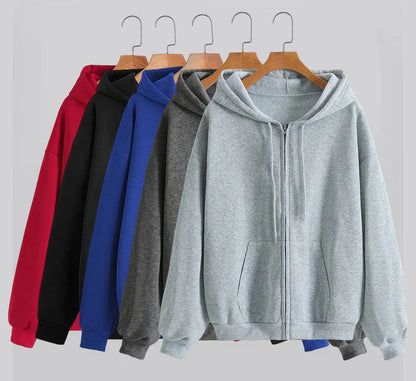 Damen Fleece-Kapuzenpullover mit Reißverschluss, Sportbekleidung