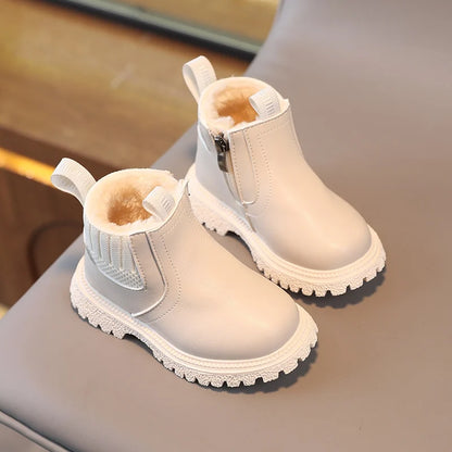 Children Warm Pu Leather Snow Autumn Winter Boots