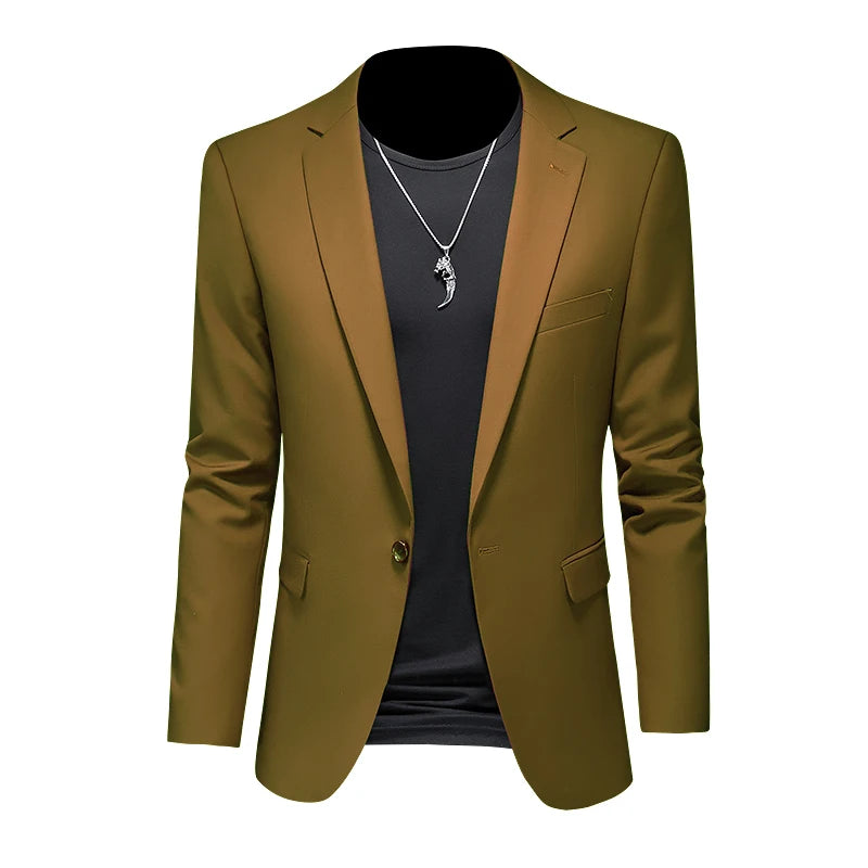 Men's Regular Length Single Button knit Blazers