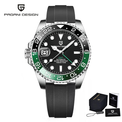V3-Version GMT 40 mm wasserdichte Edelstahluhr – automatische mechanische Herrenuhr mit Saphirglas 
