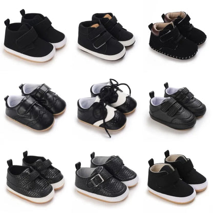 Chaussures bébé en cuir PU et semelle en caoutchouc