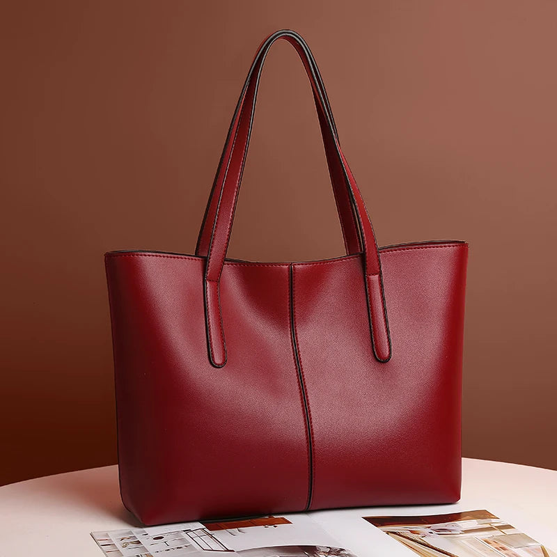 Sacs à bandoulière en cuir pour femmes - Sac à main de couleur unie pour dames