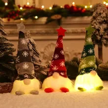 Poupée Gnome lumineuse sans visage, lumière festive de décoration de noël pour la maison