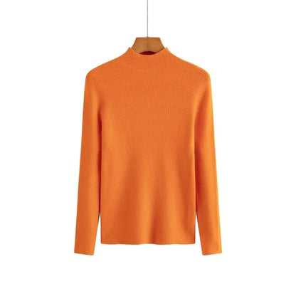 Women's Slim Fit Autumn Winter High Collar Sweater