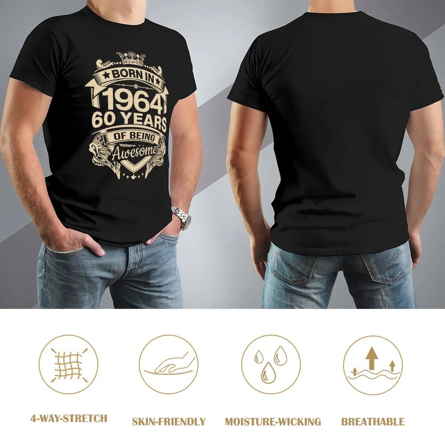 Kurzärmliges Herren-T-Shirt aus Baumwolle – Herren-Sommerkleidung