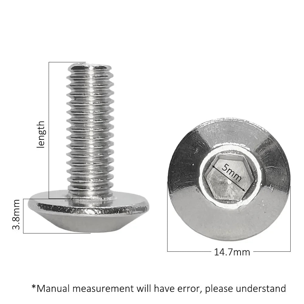 Silver Stainless Steel Screw Bolt Set for Vehicles