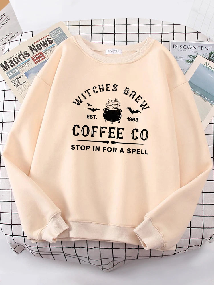 Witches Brew Coffee Letter Print Damen Sweatshirt