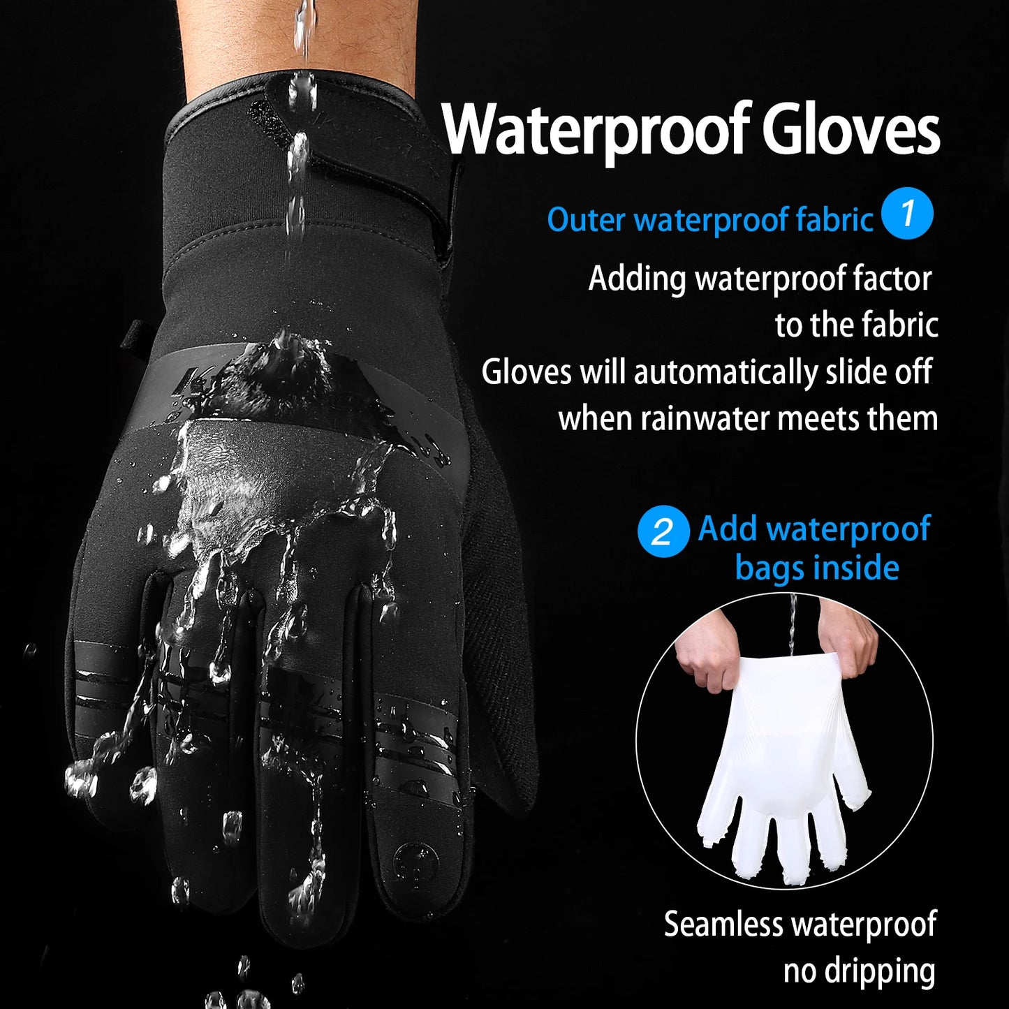 Touchscreen Windproof Waterproof Winter Cycling Gloves