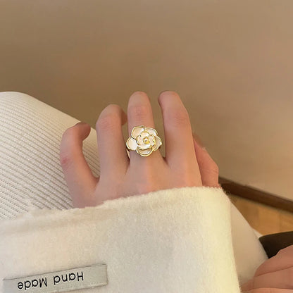 Heißer Verkauf Schwarze Rose Blume Verstellbare Ringe