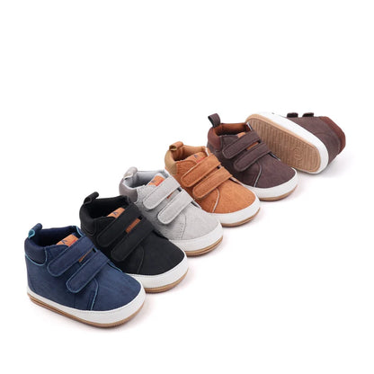 Chaussures pour bébé garçon en PU souple de haute qualité avec semelle antidérapante