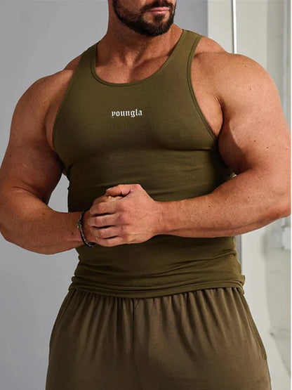 Spring Summer Men's Knitted Casual Muscle Vest