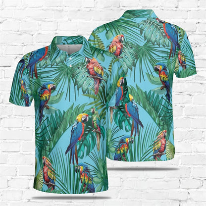 Parrot Print Polo Shirt for Men