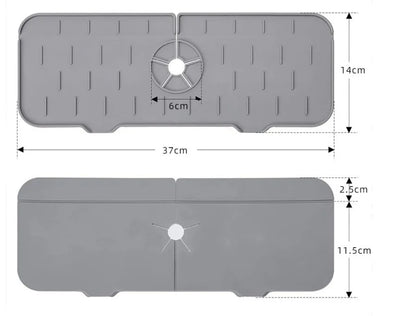 Tapis de robinet d'évier en silicone avec égouttoir en éponge