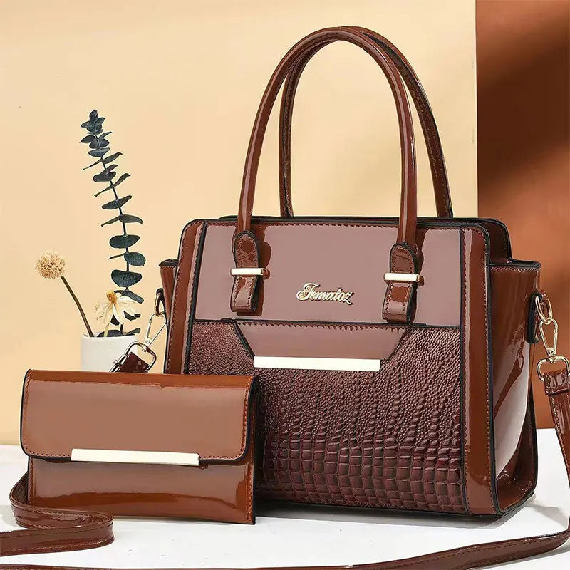 High-Quality Crocodile Print Mother Bag