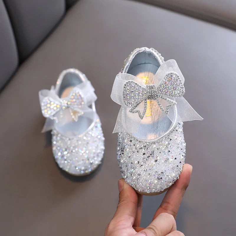 Chaussures de danse de princesse à strass pour filles