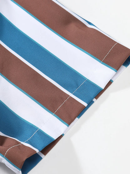 Chemise de plage d'été à rayures pour hommes