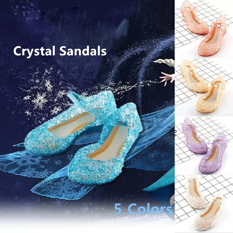 Sandales en cristal de la princesse Elsa pour filles