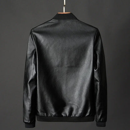 Autumn Men’s Black PU Leather Biker Jacket