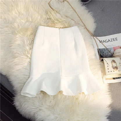 Women Ruffled High Waist A-Line Mini Skirt