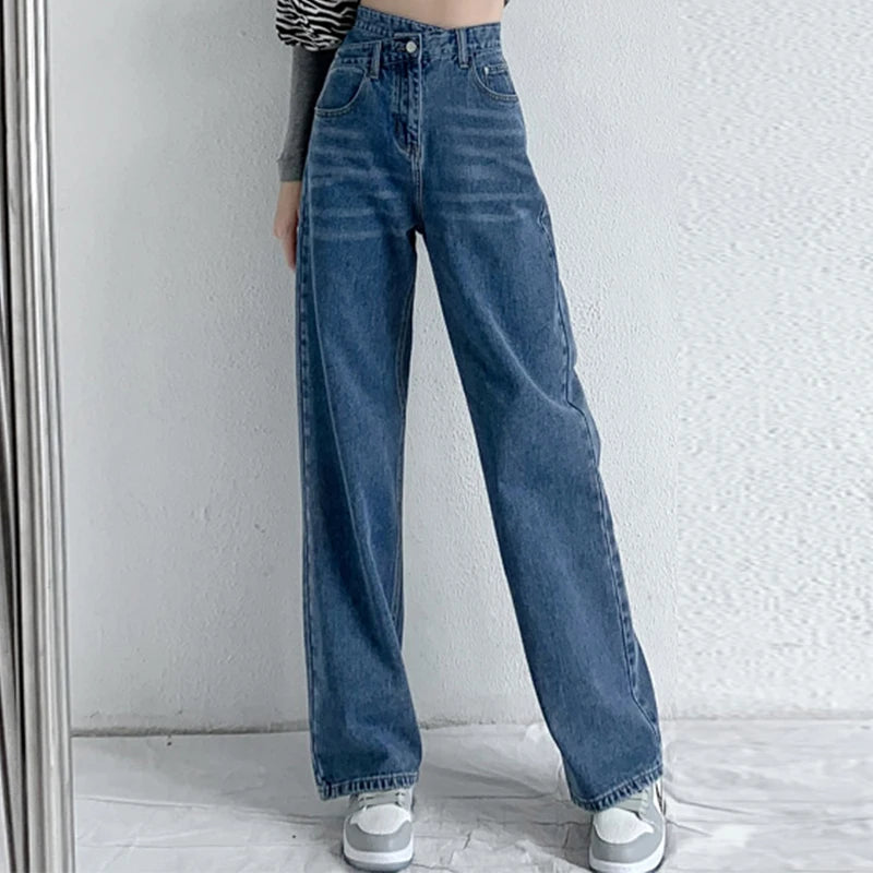 ZOENOVA Wide Leg High-Waist Jeans for Women