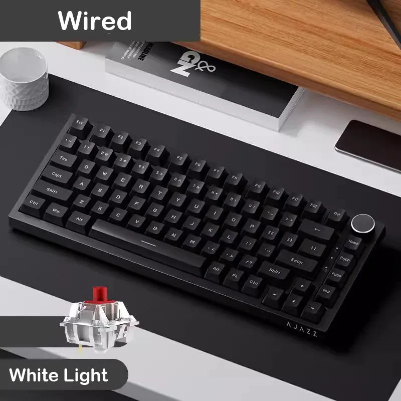 Mechanical Keyboard TFT Screen Multifunctional Knob Gaming Keyboard Wired/2.4GHz/BT Connect PC Keyboard