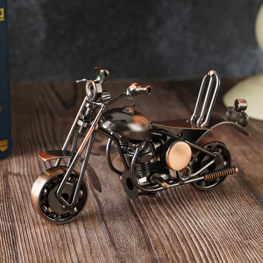 Retro Iron Motorcycle Model - Nostalgic Home Décor