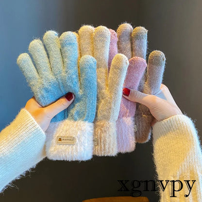 Gants tricotés en laine polaire pour écran tactile