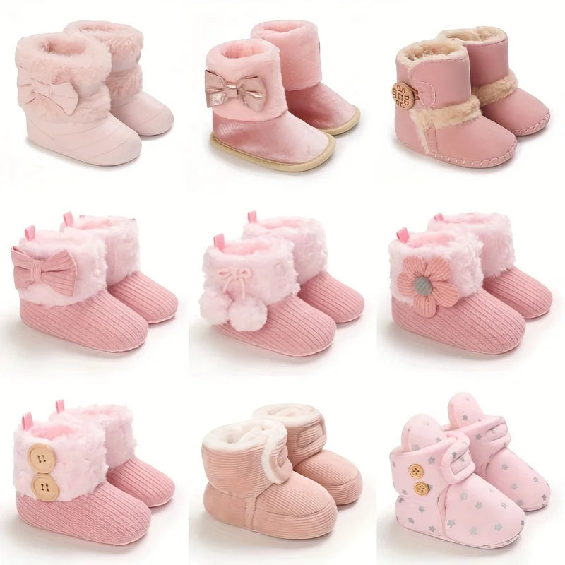 Rosa Winter-Schneestiefel für Baby-Mädchen