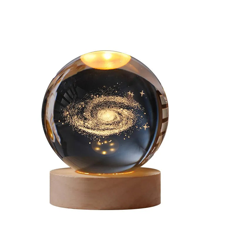 Veilleuse 3D boule de cristal galaxie LED USB