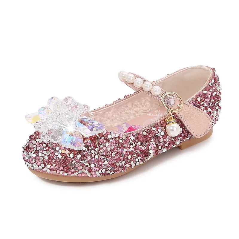 Chaussures à semelle souple en cristal Disney Elsa Princess